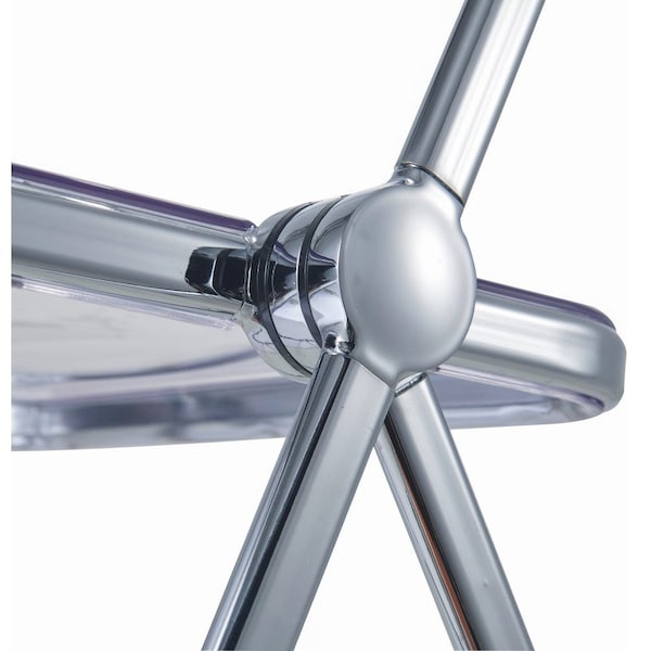 Leisuremod 47 in W, 30 in L, Acrylic/Chrome/MDF/Metal, Clear - LF19RTX47CL4
