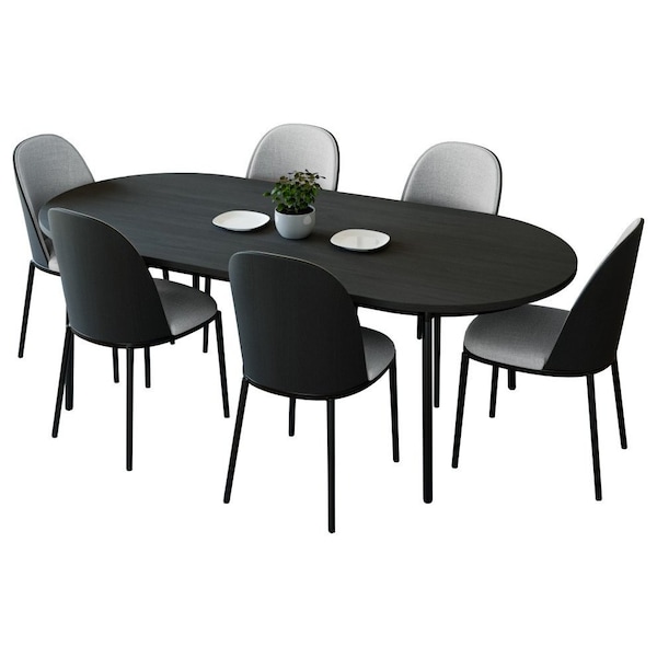 Leisuremod 70.9 in W, 29.5 in L, Manufactured Wood/Steel/Velvet, Black/Platinum Blue - TT70-CBL18-BU