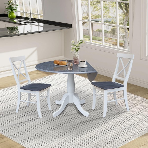 Whitewood Industries Extension Dining Tables, 45 in L, 38 in H, Parawood, 3 Piece Set - K05-42DPT-C613-2