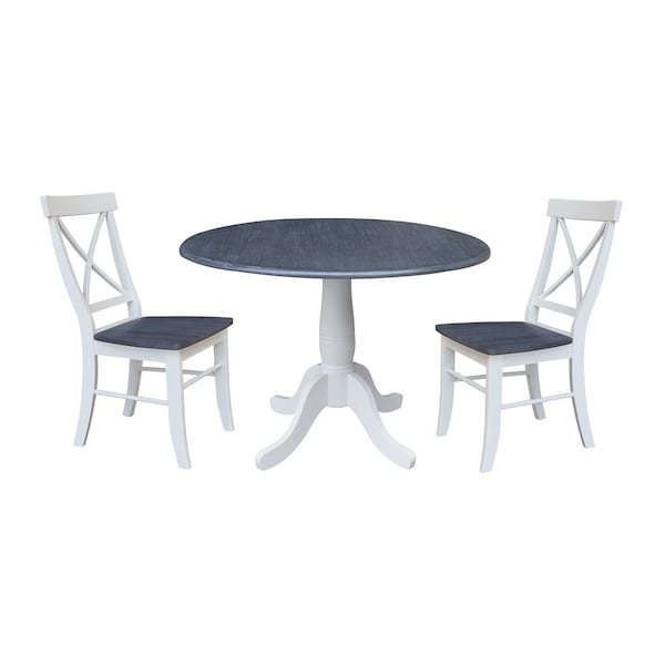 Whitewood Industries Extension Dining Tables, 45 in L, 38 in H, Parawood, 3 Piece Set - K05-42DPT-C613-2