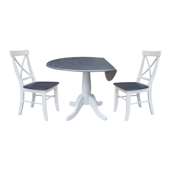 Whitewood Industries Extension Dining Tables, 45 in L, 38 in H, Parawood, 3 Piece Set - K05-42DPT-C613-2