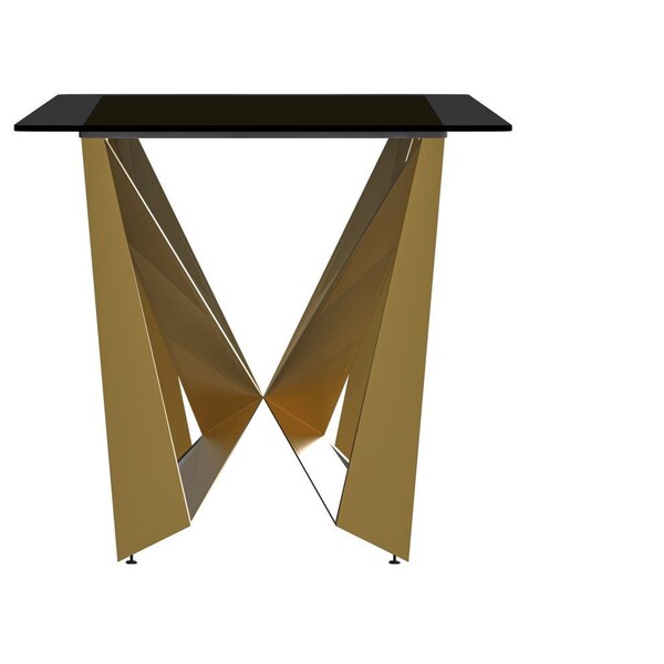 Leisuremod Rectangular 55.11 in W, 29.9 in L, Glass/Steel, Black - NTG-55BL-G