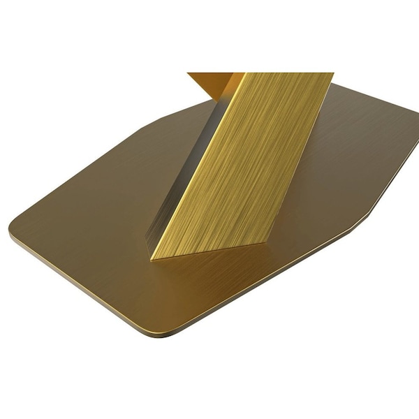 Leisuremod Rectangular 55.11 in W, 29.9 in L, Sintered Stone/ Stainless Steel, Black/Gold - VTG-55BLG-S