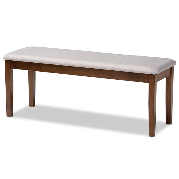 Baxton Studio Gustavo Grey Upholstered and Walnut Wood 6-Piece Dining Set - 170-9881-10917-10520