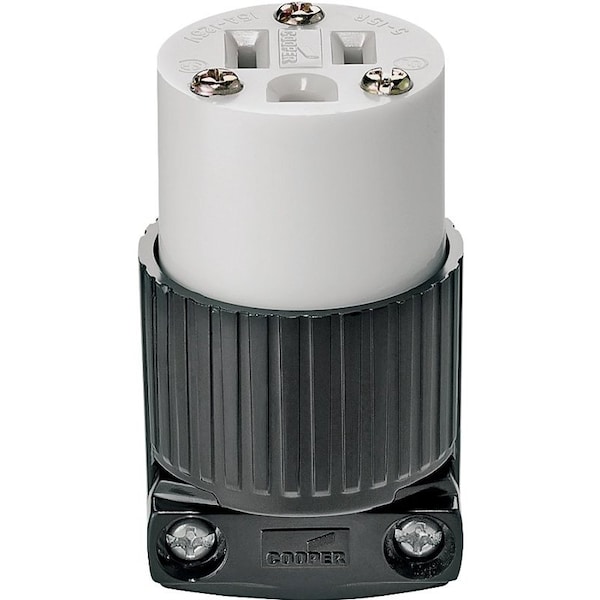Eaton Wiring Devices 5269 Eagle Electrical Connector, 2 -Pole, 15 A, 125 V, NEMA: NEMA 5-15, Black/White - 5269/10