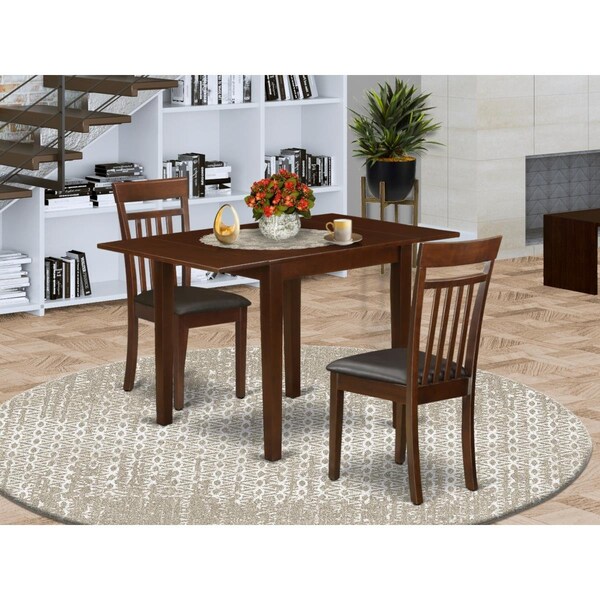 East West Furniture Norden Kitchen Table Set - Mahogany, Set of 3 - NDCA3-MAH-LC