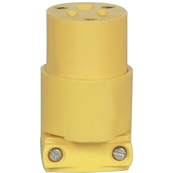 Eaton Wiring Devices Electrical Connector, 2 -Pole, 15 A, 125 V, Slot, NEMA: NEMA 5-15, Yellow - BP4887