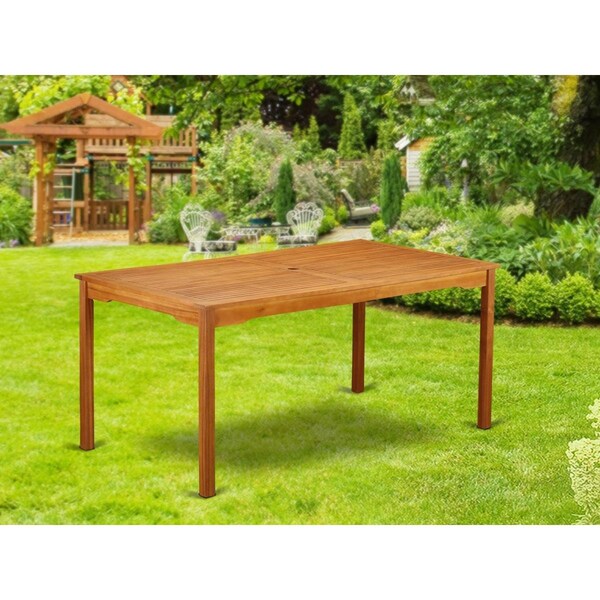 East West Furniture Cameron Rectangular Terrace Acacia Wood Dining Table with Extension Butterfly Leaf - Natural Oil - BCMTRNA