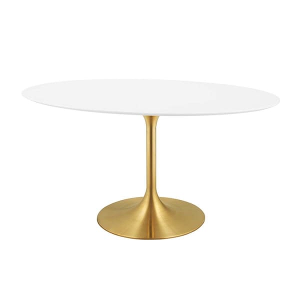 Modway Furniture 60 in. Lippa Oval Wood Dining Table, Gold White - 29.5 x 60 x 35.5 in. - EEI-3254-GLD-WHI
