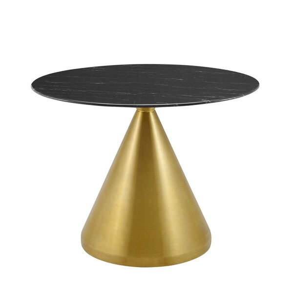 Modway Furniture 40 in. Tupelo Artificial Marble Dining Table, Gold Black - EEI-5345-GLD-BLK