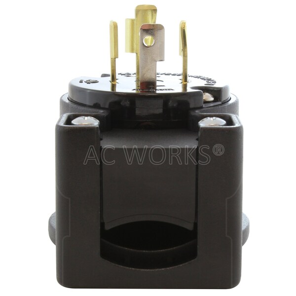 Ac Works NEMA L14-20P 20A 125/250V 4-Prong 4-Angles Locking Male Plug With UL, C-UL Approval - ASEL1420P