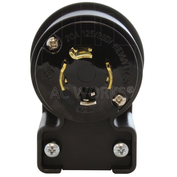 Ac Works NEMA L14-20P 20A 125/250V 4-Prong 4-Angles Locking Male Plug With UL, C-UL Approval - ASEL1420P