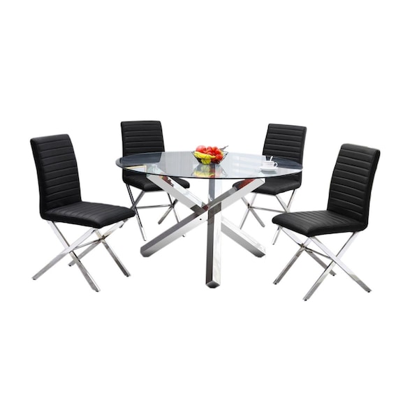 Kd Gabinetes Tracy Modern Black Dining Set - 5 Piece - KD2813538