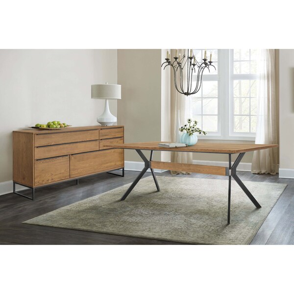 Armen Living Nevada Rustic 2 piece set with Dining Table and Sideboard in Balsamico - SETNVDIBAL2A