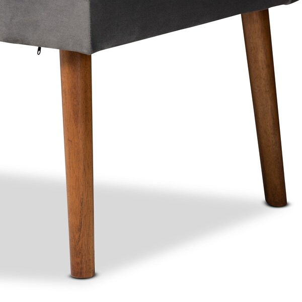 Baxton Studio Dining Nook, 47.25 W, 27.75 H, Wood, Grey/Walnut Brown - 214-11960-11959-9305-ZORO