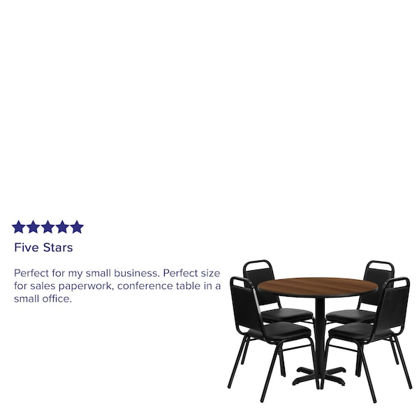 Flash Furniture Round Table Set, 36" W, 36" L, 30" H, Laminate, Wood Grain - HDBF1004-GG