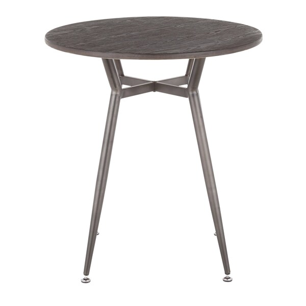 Lumisource Clara Round Dinette Table in Antique Metal and Espresso Bamboo - DT-CLARARN ANE
