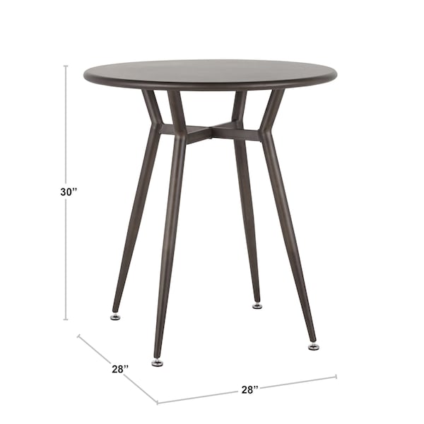 Lumisource Clara Round Dinette Table in Antique Metal and Espresso Bamboo - DT-CLARARN ANE