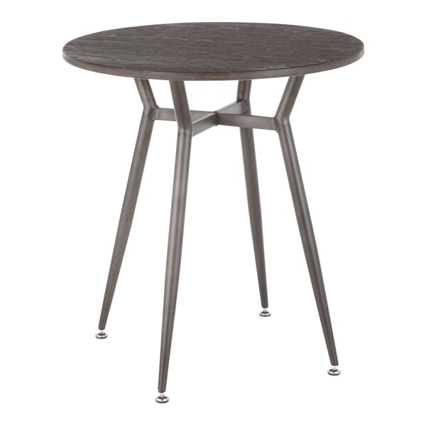 Lumisource Clara Round Dinette Table in Antique Metal and Espresso Bamboo - DT-CLARARN ANE