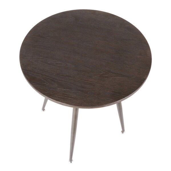 Lumisource Clara Round Dinette Table in Antique Metal and Espresso Bamboo - DT-CLARARN ANE