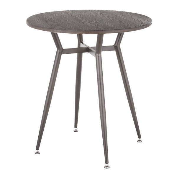 Lumisource Clara Round Dinette Table in Antique Metal and Espresso Bamboo - DT-CLARARN ANE
