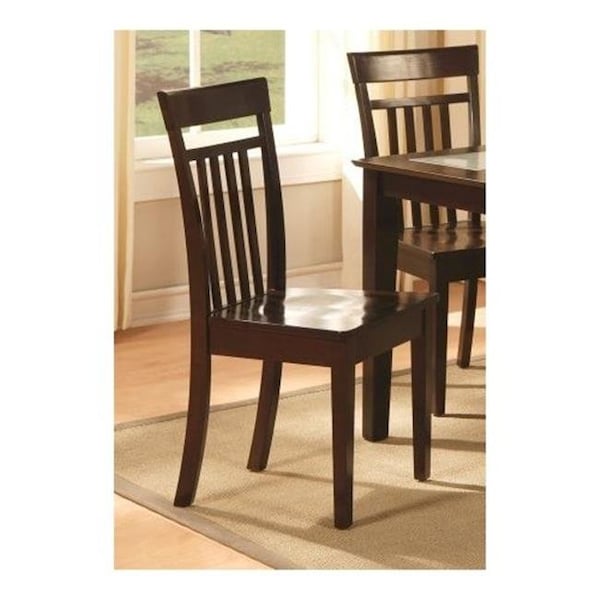 East West Furniture East West EWCDC-CAP-W Capri slat back Chair with wood Seat; Cappuccino - Pack of 2 - CAC-CAP-W