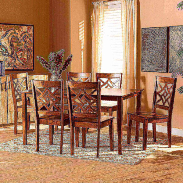 Baxton Studio Nicolette Modern and Contemporary Walnut Brown Finished Wood 7-Piece Dining Set - 179-11388-10520-ZORO