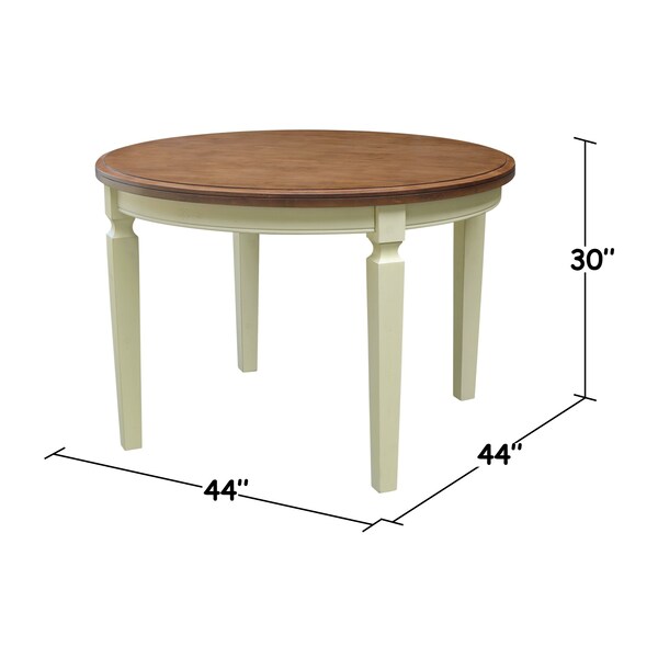 International Concepts Round 44 in Round Top Dining Table with 4 Ladderback Chairs, Hickory/Shell, 44 in W, 44 in L, Wood - K79-144R-C57-4