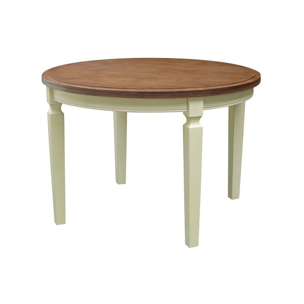 International Concepts Round 44 in Round Top Dining Table with 4 Ladderback Chairs, Hickory/Shell, 44 in W, 44 in L, Wood - K79-144R-C57-4