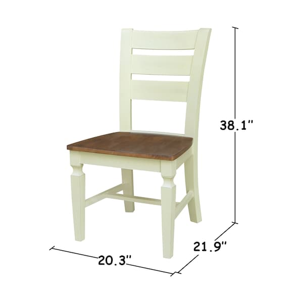 International Concepts Round 44 in Round Top Dining Table with 4 Ladderback Chairs, Hickory/Shell, 44 in W, 44 in L, Wood - K79-144R-C57-4