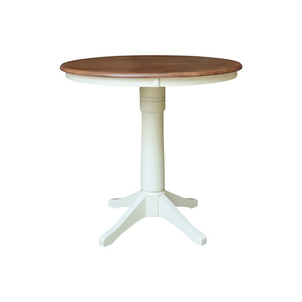 Whitewood Industries Rectangular Fixed Top Table W/ 2 Counter Height Stools, 36 in W, 35.9 in L, 36 in H, Parawood, 3 - K79-36RT-27B-S6172-2