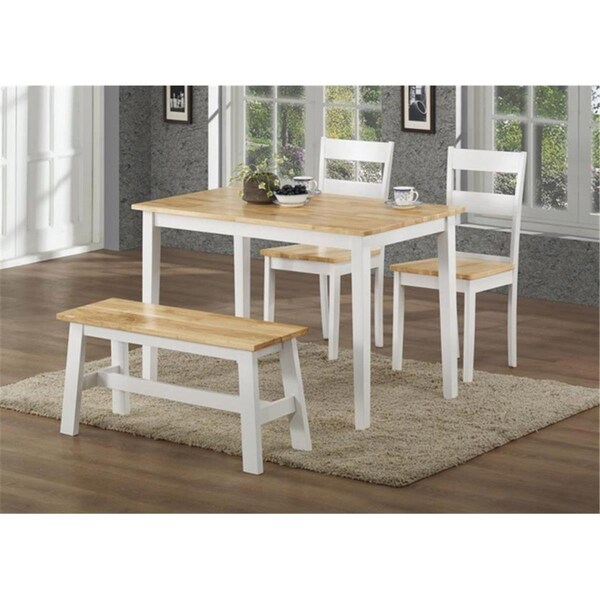 Comfortcorrect New York Table with 2 Benches, Natural & White - CO2577358