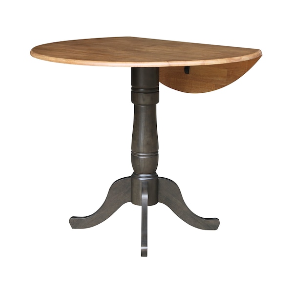 International Concepts Round Round 42 in. Dual Drop Leaf Counter Height Dining Table - Hickory/Washed Coal, 42 in W, Wood - K45-42DPT-6B
