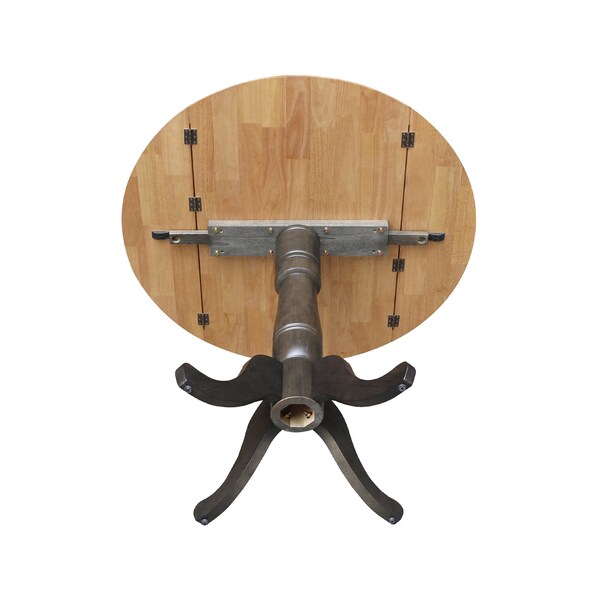International Concepts Round Round 42 in. Dual Drop Leaf Counter Height Dining Table - Hickory/Washed Coal, 42 in W, Wood - K45-42DPT-6B