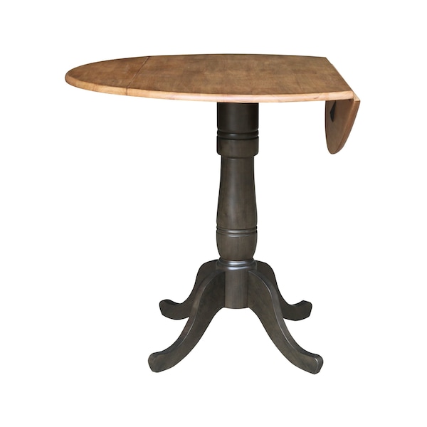 International Concepts Round Round 42 in. Dual Drop Leaf Counter Height Dining Table - Hickory/Washed Coal, 42 in W, Wood - K45-42DPT-6B