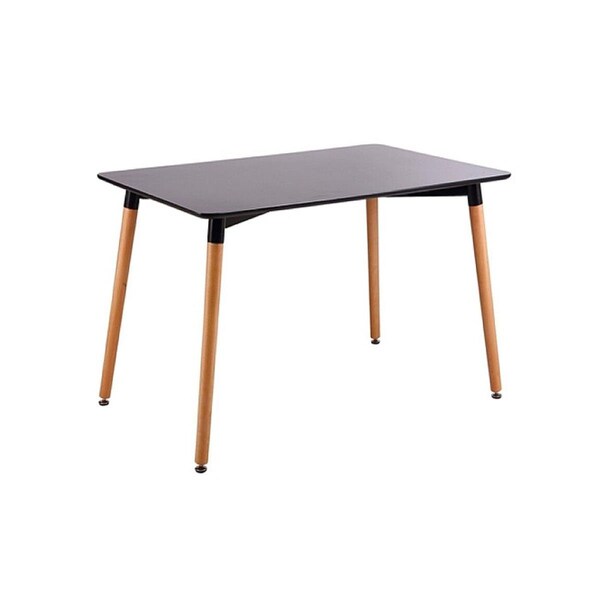 Chesterfield Leather TR-32X48-BK 32 x 48 in. Minimalist Mid Century Modern Design Rectangular Black Dining Table - CH2846362