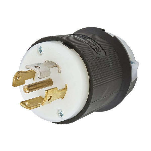 Hubbell 30A Locking Plug 4P 5W 120/208VAC L21-30P BK/WT - HBL2811FC