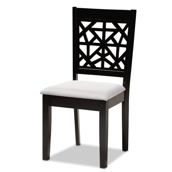 Baxton Studio Jackson Grey Upholstered and Espresso Wood 5-Piece Dining Set - 166-10763-8026
