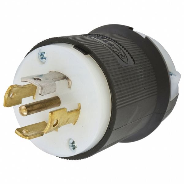 Hubbell HBL2811ST - Twist-Lock® EdgeConnect™ Plug with Spring Termination, 30A, 120/208V, L21-30P, Black and White Nylon - HBL2811ST
