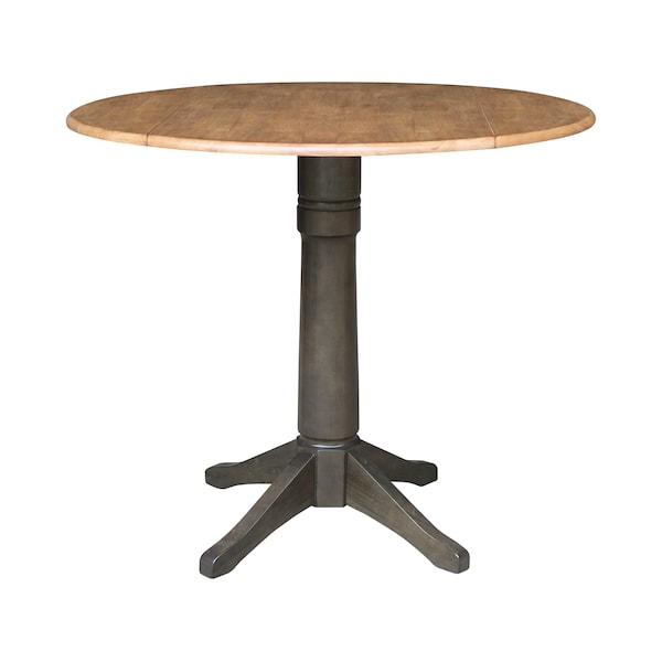 International Concepts Round 42 in W, 42 in L, 36.3 in H, Wood, Hickory/Washed Coal - K45-42DPT-27B-S102-2