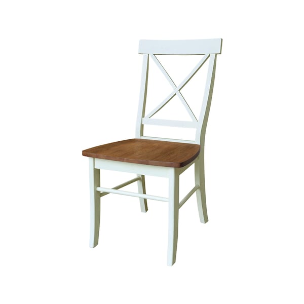 Whitewood Industries Rectangular Fixed Top Table W/ 4 Chairs, 36 in W, 29.9 in L, 36 in H, Parawood, Hickory/Shell, 5 - K79-36RT-27B-C613-4