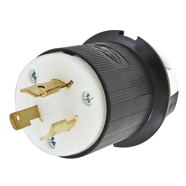 Hubbell 20A Twist-Lock Plug 2P 3W 600VAC L9-20P BK/WT - HBL2351