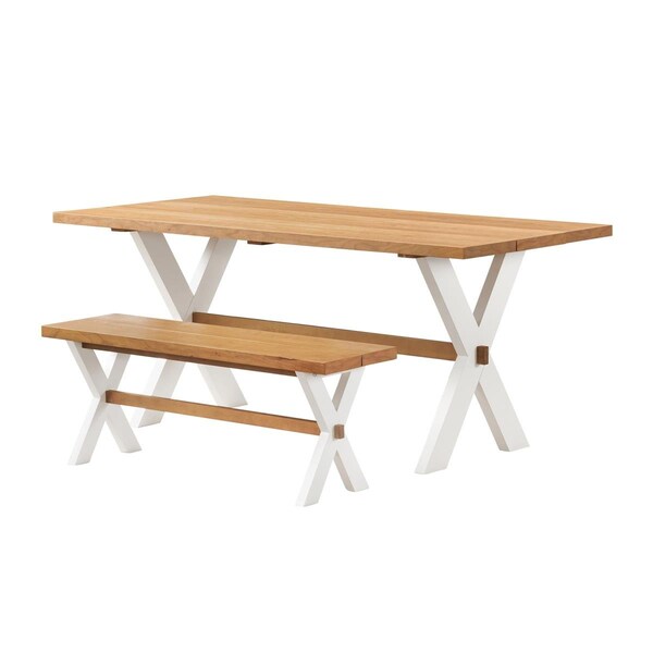 Kd Cama De Bebe 72 in. Chelsea Dining Table with Bench - Set of 2 - KD3242754