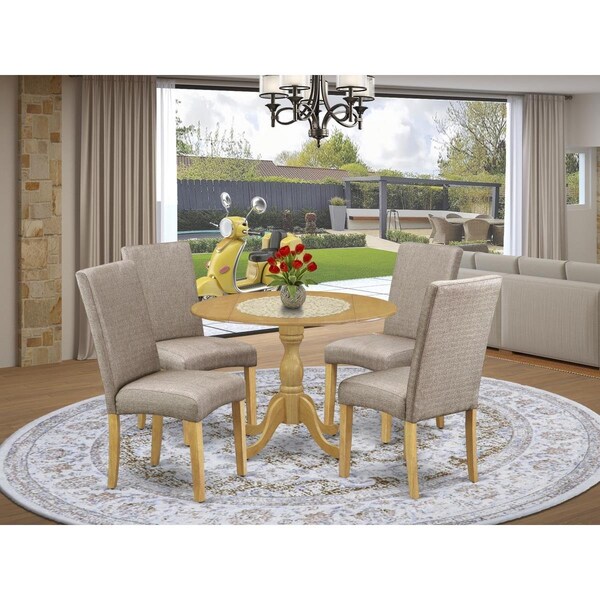 East West Furniture 5 Piece Dublin Kitchen Dining Table Set - Oak - DMDR5-OAK-16