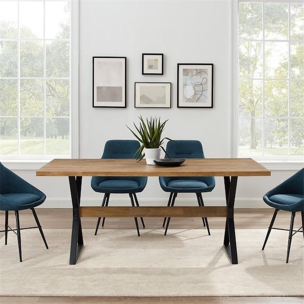 Walker Edison Furniture Walker Edison  72 in. Amherst X Leg Dining Table, Reclaimed Barnwood - TW72AMXRO