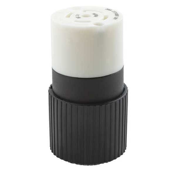 Zoro Select Locking Connector Black/White 347/600VAC L23-20R - 72320NC
