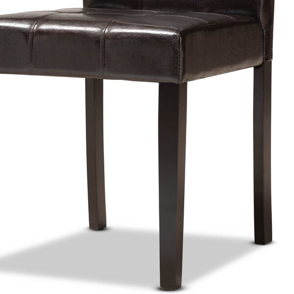 Baxton Studio Elira Dark Brown Upholstered and Dark Brown Wood 5-Piece Dining Set - 169-8030-10902