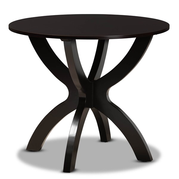 Baxton Studio Elira Dark Brown Upholstered and Dark Brown Wood 5-Piece Dining Set - 169-8030-10902