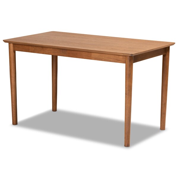 Baxton Studio Sanford Mid-Century Modern Tan Faux Leather and Walnut Brown Finished Wood 4-Piece Dining Nook Set - 184-11346-11348-9305-ZORO