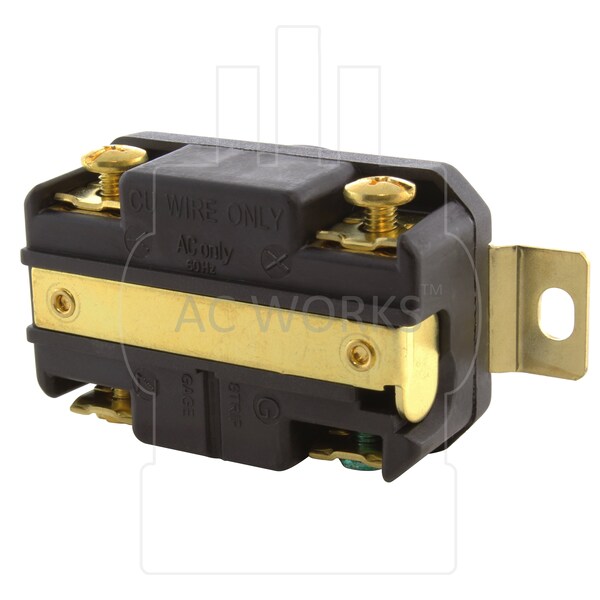 Ac Works 30A 3-Phase 250V L15-30R Flush Mount Locking Industrial Grade Receptacle UL CUL - FML1530R